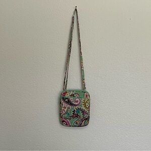 Vera Bradley Green and Pink Floral Crossbody Bag